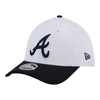 Youth New Era  White/Navy Atlanta Braves Baseball 39THIRTY M-Crown Flex Hat