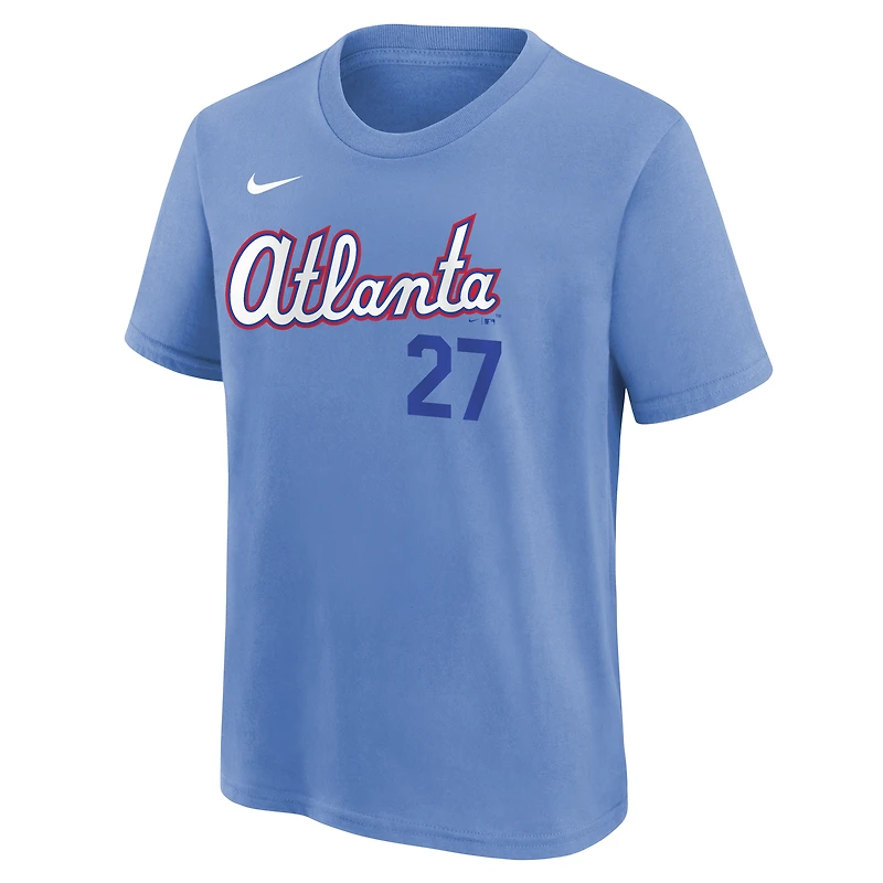 Youth Nike Austin Riley Light Blue Atlanta Braves 2026 City Connect Name & Number T-Shirt