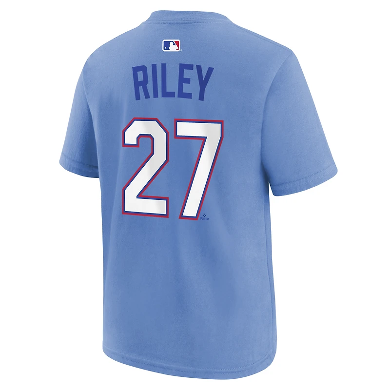 Youth Nike Austin Riley Light Blue Atlanta Braves 2026 City Connect Name & Number T-Shirt