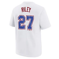 T-shirt Nike Austin Riley blanc pour jeune Atlanta Braves Fuse City Connect avec nom et numéro