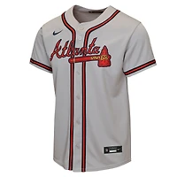 Youth Nike  Gray Atlanta Braves Road Replica Jersey