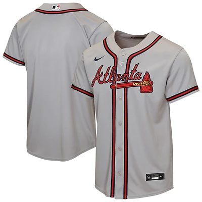 Youth Nike Gray Atlanta Braves Road Replica Jersey
