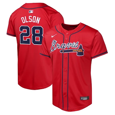 Youth Nike Matt Olson Red  Atlanta Braves Alternate Limited Player Jersey