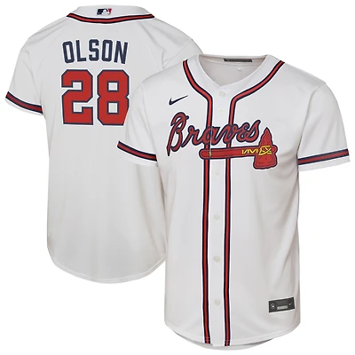 Maillot de joueur Nike Matt Olson blanc Atlanta Braves Home Replica 2.0 pour jeune