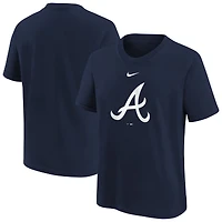 Youth Nike  Navy Atlanta Braves Large Logo T-Shirt