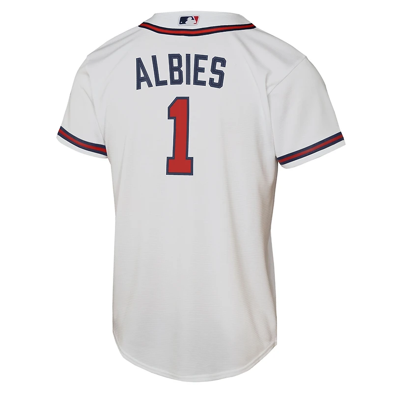 Youth Nike Ozzie Albies White Atlanta Braves Home Replica Player Jersey