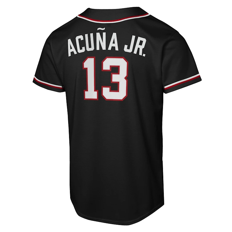 Maillot réplique Nike Ronald Acuña Jr. noir des Braves d'Atlanta pour enfant