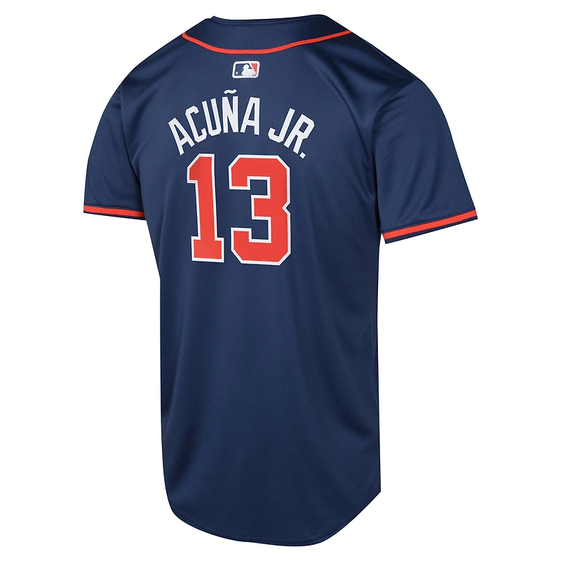 Maillot Nike Ronald Acuña Jr. pour joueur alternatif des Braves d'Atlanta, bleu marine, limité