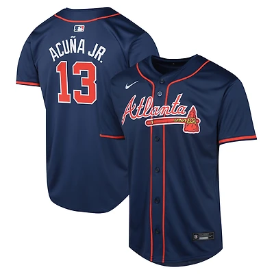 Maillot Nike Ronald Acuña Jr. pour joueur alternatif des Braves d'Atlanta, bleu marine, limité