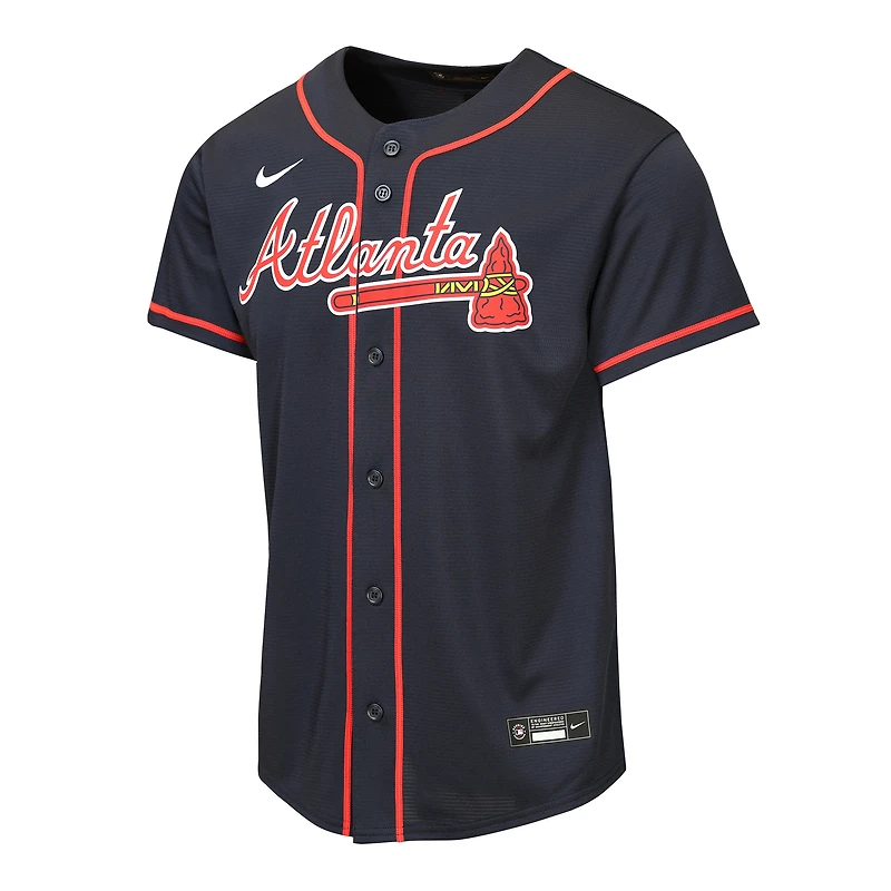 Youth Nike Ronald Acuña Jr. Navy Atlanta Braves Alternate Replica Jersey