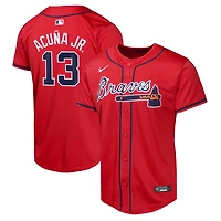Maillot Nike Ronald Acuña Jr. pour joueur alternatif des Braves d'Atlanta Jr., rouge, jeune