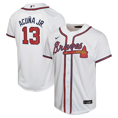 Maillot Nike Ronald Acuña Jr. pour jeune joueur des Braves d'Atlanta, blanc, le match à domicile
