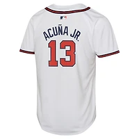 Maillot de joueur Nike Ronald Acuña Jr. blanc Atlanta Braves Home Limited pour jeune
