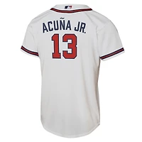 Maillot de joueur Nike Ronald Acuna Jr. blanc Atlanta Braves Home Replica 2.0 pour jeune