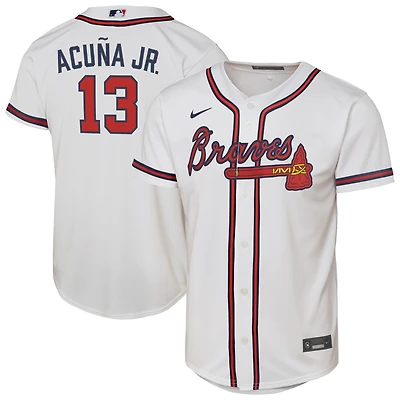 Maillot de joueur Nike Ronald Acuna Jr. blanc Atlanta Braves Home Replica 2.0 pour jeune