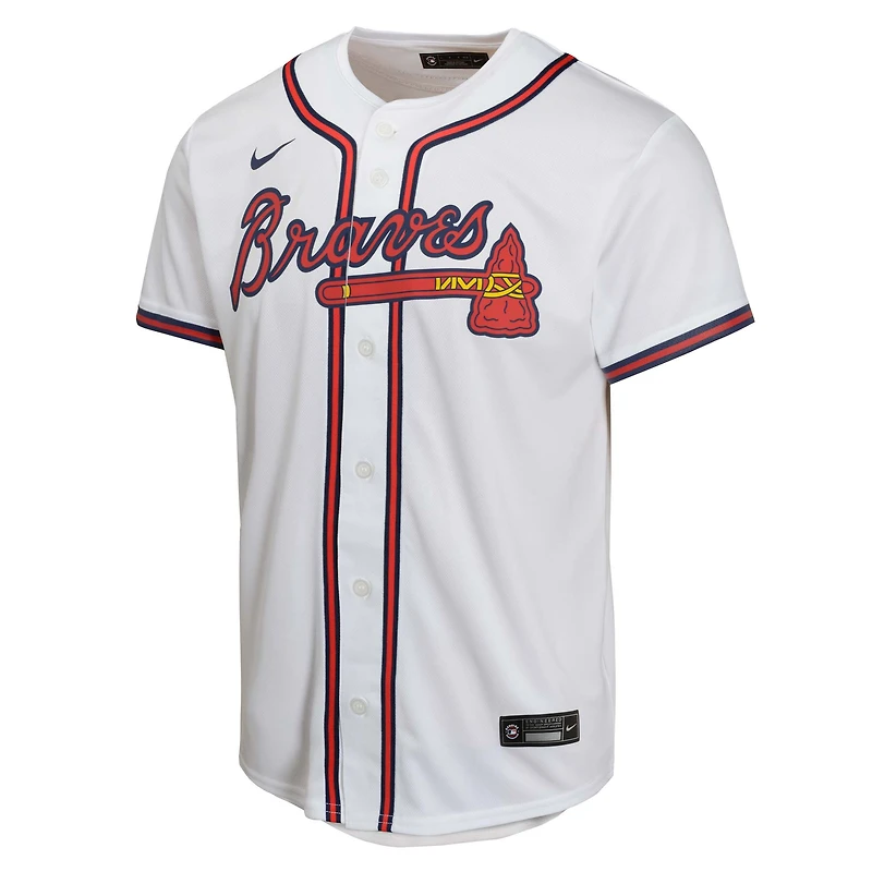 Maillot de match à domicile Nike blanc des Braves d'Atlanta pour jeunes