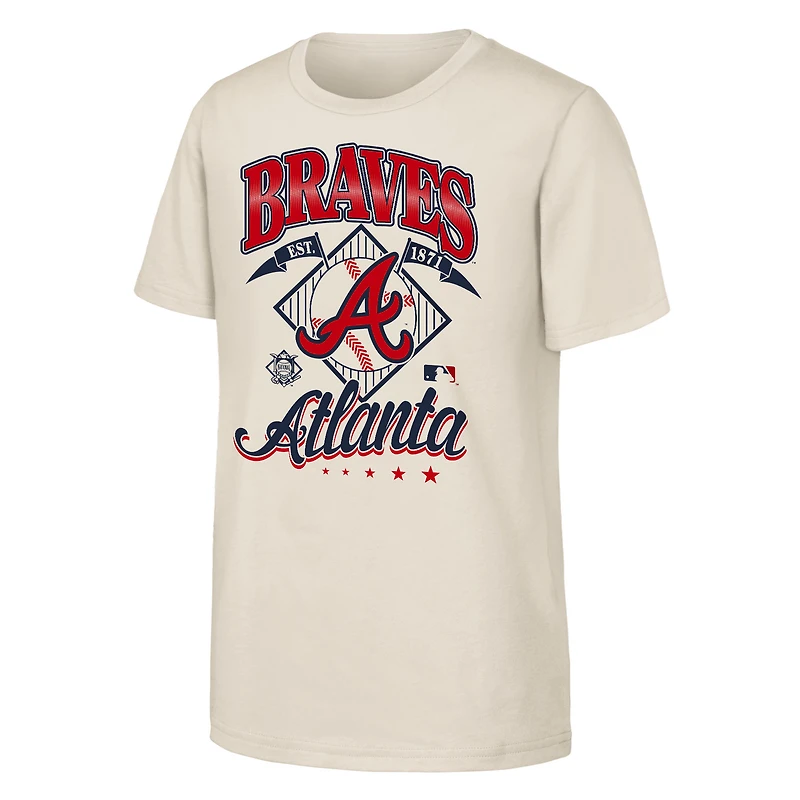 T-shirt Youth Outerstuff Natural Atlanta Braves Triple Hit