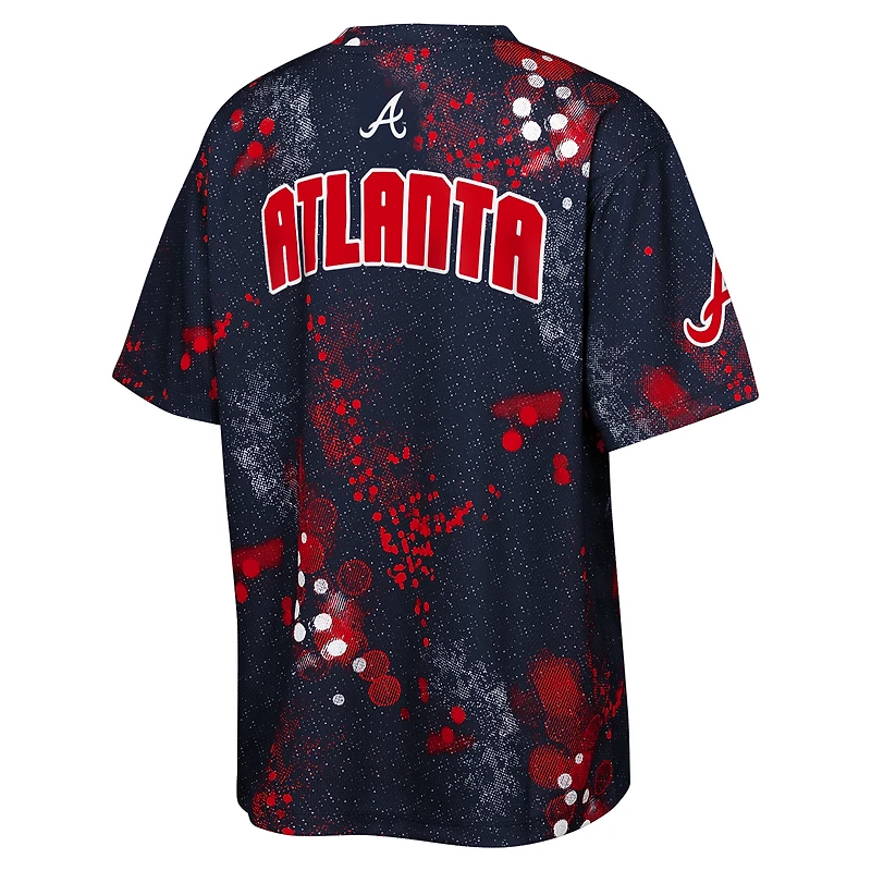 T-shirt Outerstuff bleu marine Atlanta Braves Y2 Tech Stadium Lights pour jeunes