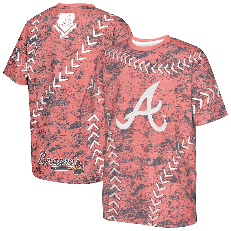 T-shirt rouge pour jeunes Atlanta Braves Slide Score Bold