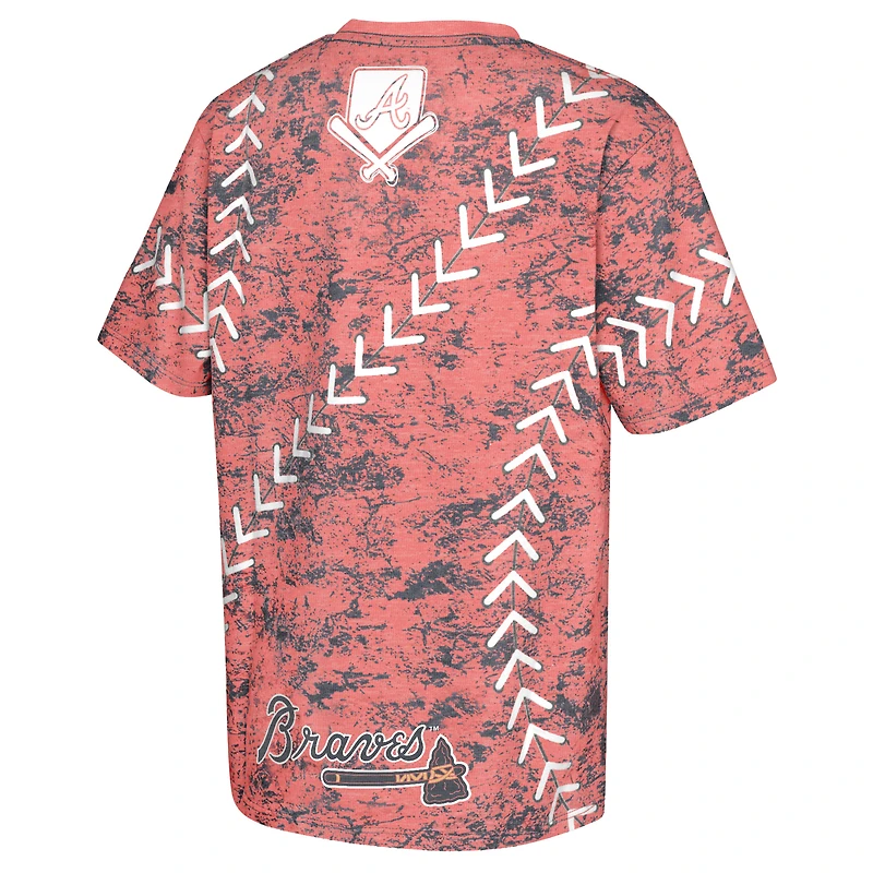 T-shirt rouge pour jeunes Atlanta Braves Slide Score Bold