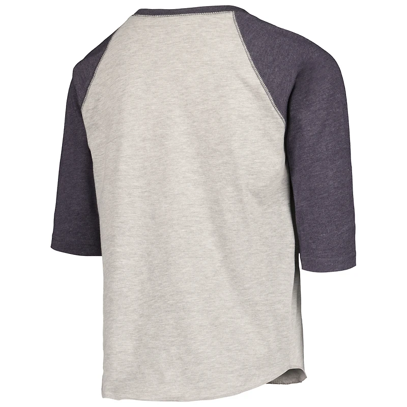 T-shirt raglan à manches 3/4 pour jeunes, doux comme un raisin, gris chin
