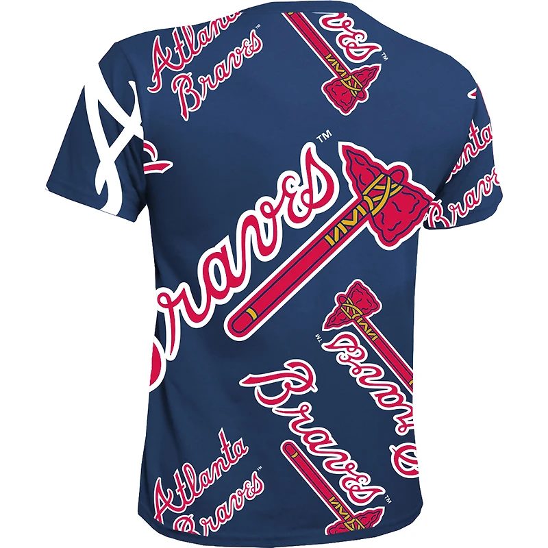 T-shirt Stitches Atlanta Braves bleu marine Allover Team pour jeune
