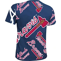 T-shirt Stitches Atlanta Braves bleu marine Allover Team pour jeune