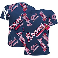 T-shirt Stitches Atlanta Braves bleu marine Allover Team pour jeune