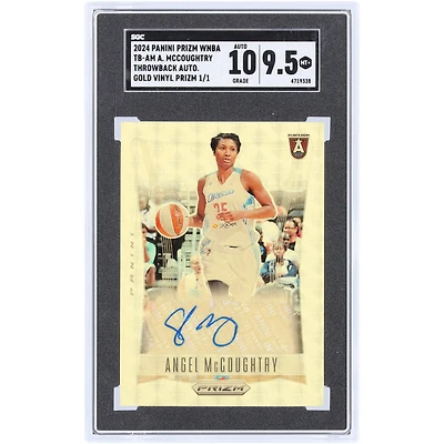 Angel McCoughtry Atlanta Dream Autographed 2024 Panini Prizm WNBA Gold Vinyl Prizm Throwback Autograph #TB-AM #1/1 SGC Authenticated 9.5/10 Card