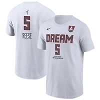 T-shirt Nike Angel Reese blanc Atlanta Dream édition héroïne avec nom et numéro