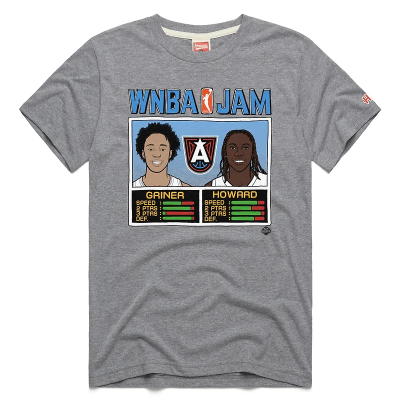 T-shirt unisexe hommage à Brittney Griner et Rhyne Howard Gray Atlanta Dream WNBA Jam Tri-Blend