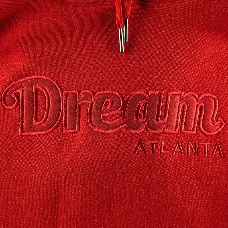 Sweat à capuche unisexe rouge Atlanta Dream en satin ton sur