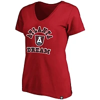 Women's '47 Red Atlanta Dream Logo Lockup V-Neck Plus T-Shirt