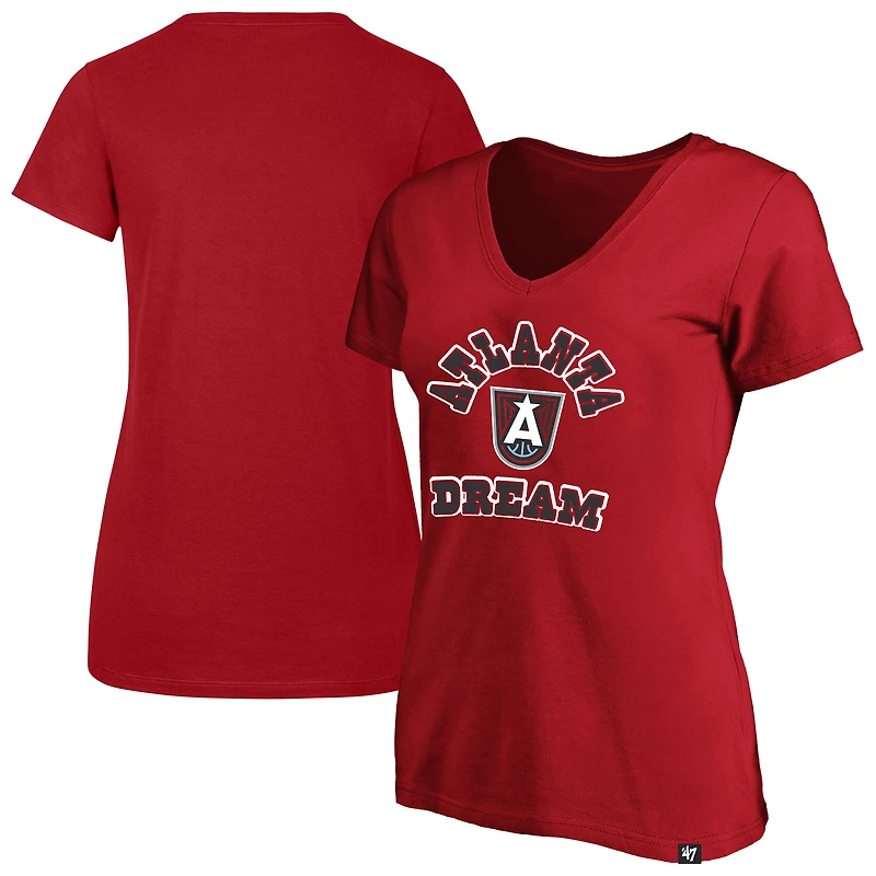 Women's Profile x 47 Red Atlanta Dream Logo Lockup Plus V-Neck T-Shirt