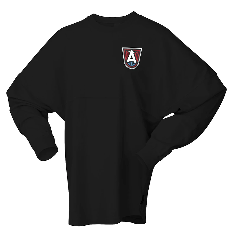 T-shirt à manches longues surdimensionné Preppy City noir pour femme Spirit Jersey Atlanta Dream