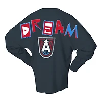 Women's Spirit Jersey Charcoal Atlanta Dream Patches Oversized Long Sleeve T-Shirt