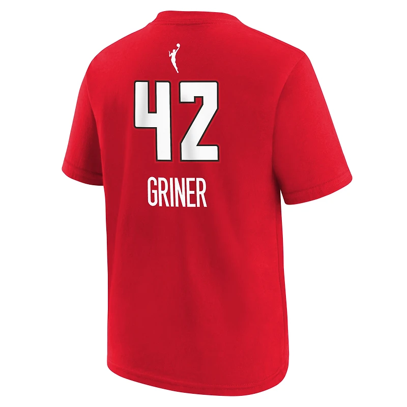 T-shirt Nike Brittney Griner rouge pour jeunes, édition Atlanta Dream Explorer, avec nom et numéro