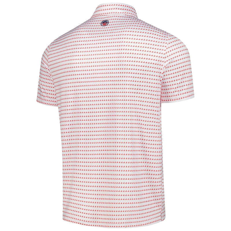 Men's Flag & Anthem White Atlanta Drive GC All-Over Logo Polo