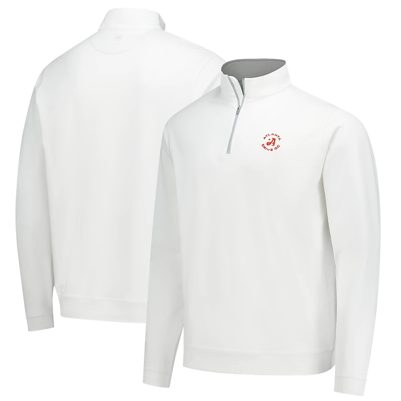 Men's Peter Millar White Atlanta Drive GC Perth Performance Quarter-Zip Pullover