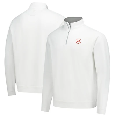 Men's Peter Millar White Atlanta Drive GC Perth Performance Quarter-Zip Pullover