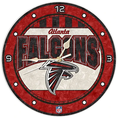 Horloge murale en verre artistique Atlanta Falcons de 30 cm