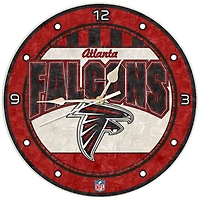 Horloge murale en verre artistique Atlanta Falcons de 30 cm