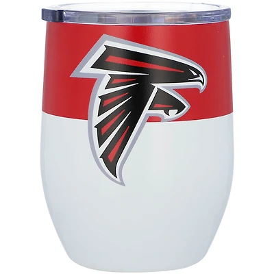 Gobelet isotherme incurvé en acier inoxydable bicolore Atlanta Falcons de 473 ml (16 oz)