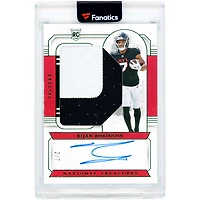 Bijan Robinson Atlanta Falcons Autographed 2023 Panini National Treasures Emerald Jumbo Two-Color Relic #3 #2/7 Rookie Card