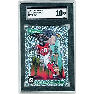 Calvin Ridley Atlanta Falcons 2018 Panini Donruss Optic Downtown #DT-19 SGC Authenticated 10 Card