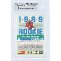 Carte de recrue autographiée de Deion Sanders (Atlanta Falcons), 1989, Score #246, authentifiée par Beckett Fanatics Witnessed
