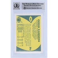 Deion Sanders Atlanta Falcons Autographed 1989 Topps Traded #30T Beckett Fanatics Witnessed Authenticated 10 Rookie Card