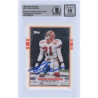 Deion Sanders Atlanta Falcons Autographed 1989 Topps Traded #30T Beckett Fanatics Witnessed Authenticated 10 Rookie Card
