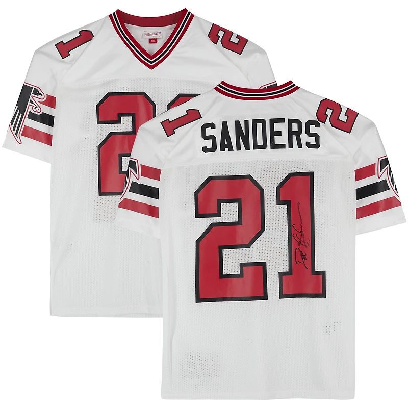 Maillot authentique autographié Mitchell & Ness 1989 des Atlanta Falcons par Deion Sanders