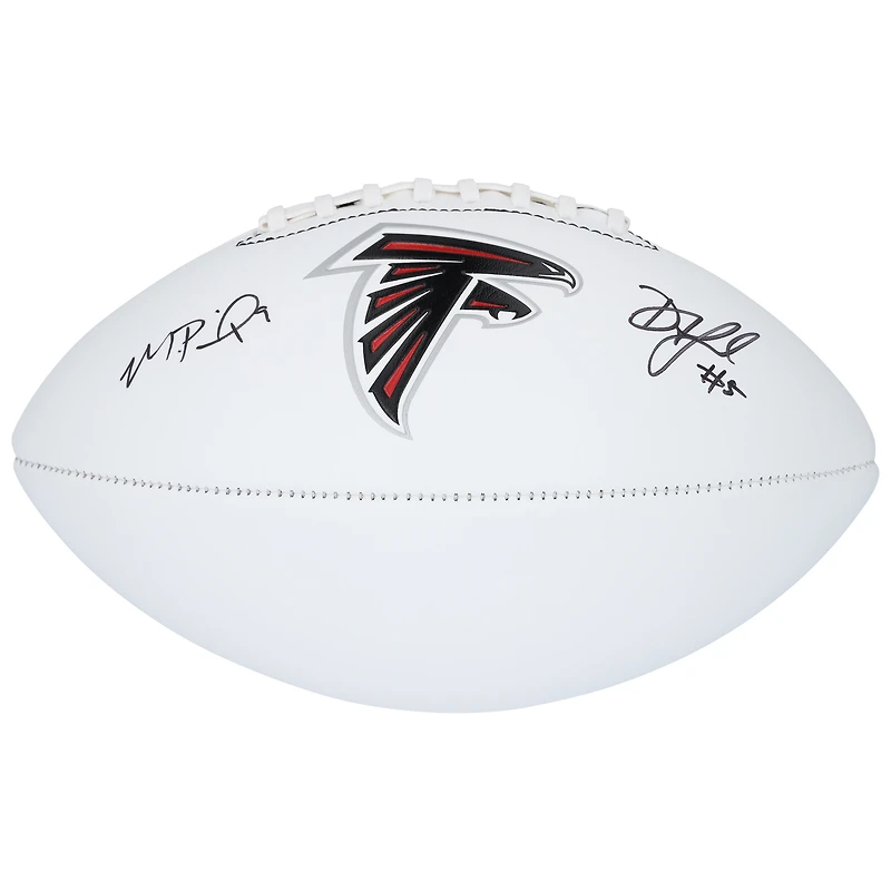 Ballon de football américain Franklin White Panel autographié par Drake London et Michael Penix Jr. des Falcons d'Atlanta